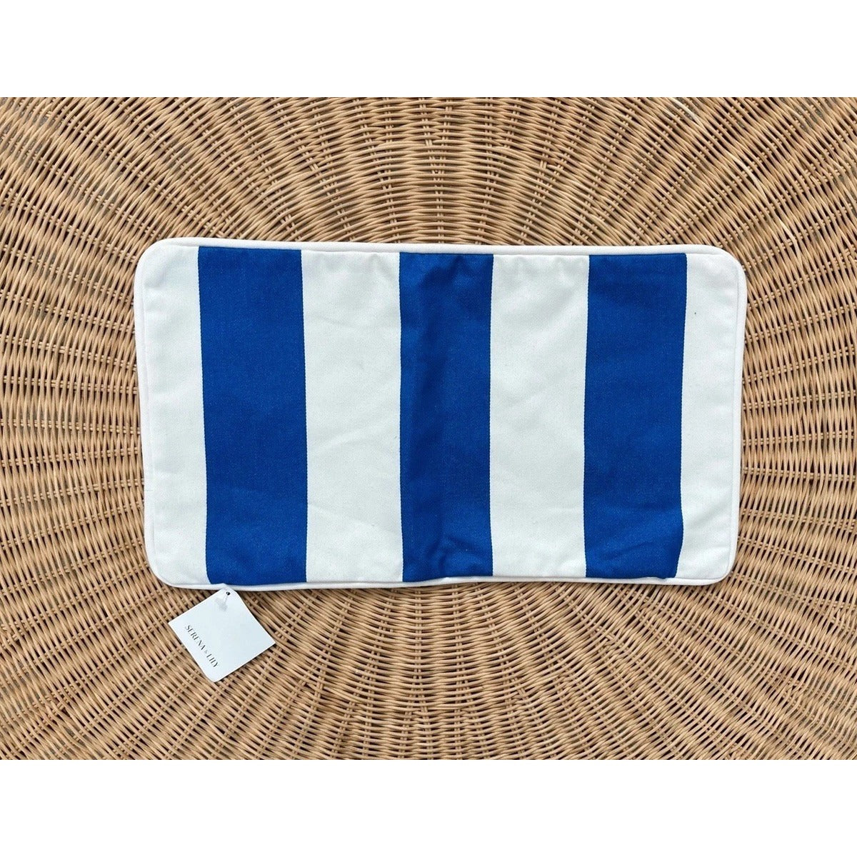 Island Stripe Outdoor Pillow Cover (12”x21”)-Cobalt Blue