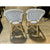Riviera Rattan Dining (Side) Chair-Navy/White - The Home Decor Outlet