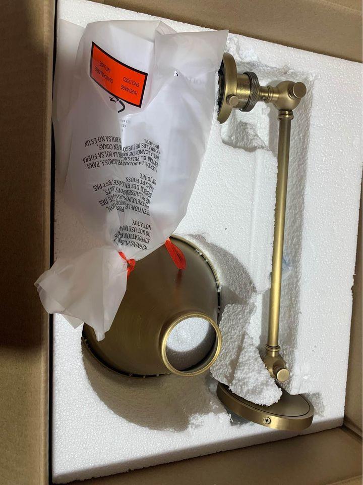 RH 20TH C. LIBRARY SINGLE SCONCE-Lacquered Burnished Brass - The Home Decor Outlet