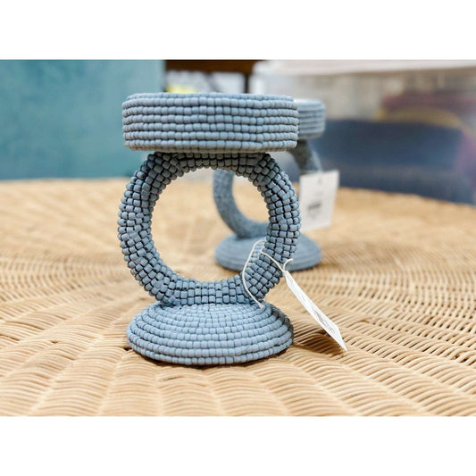 Del Sur Candleholder (Small)-Coastal Blue - The Home Decor Outlet