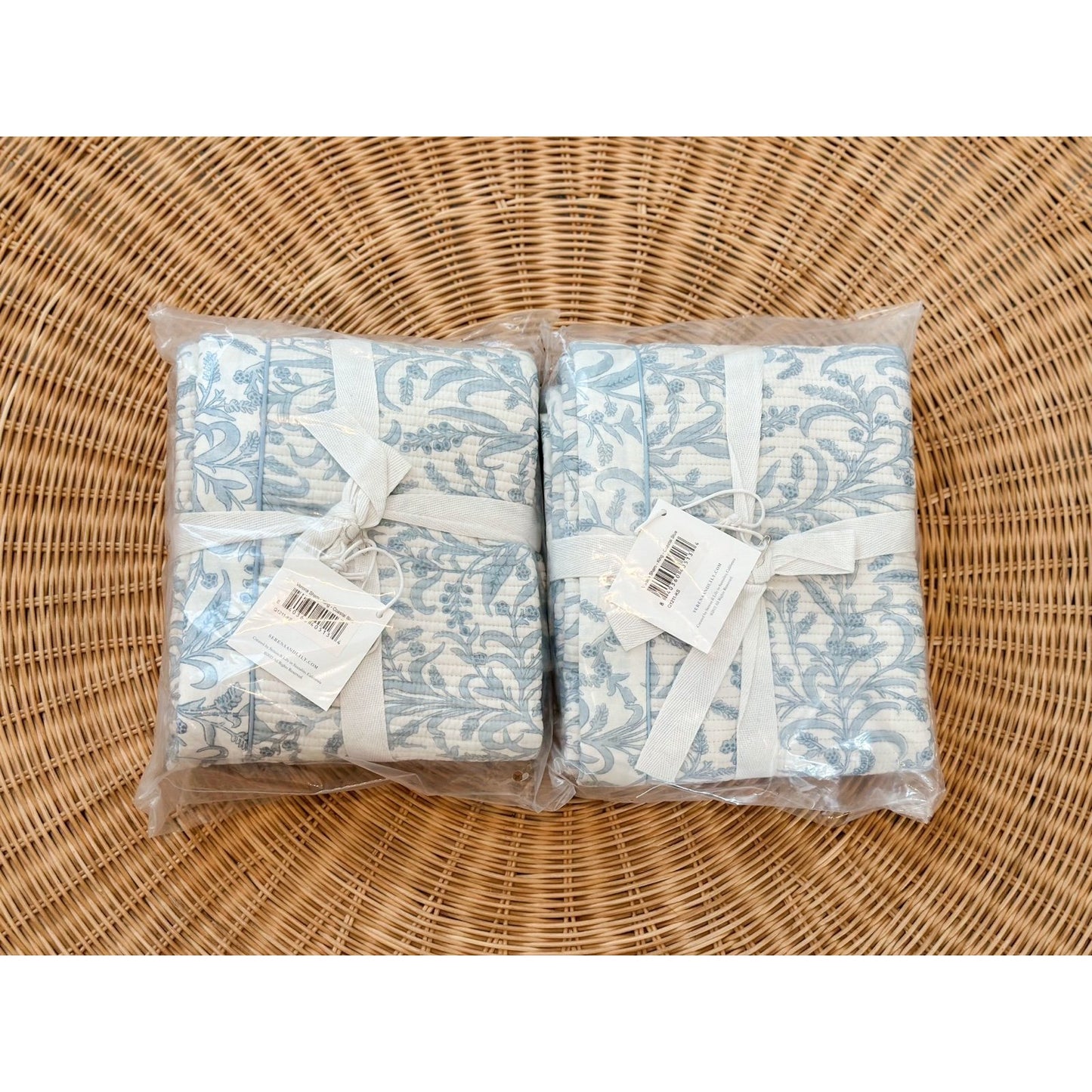 Verona King Shams (Set of 2)-Coastal Blue - The Home Decor Outlet