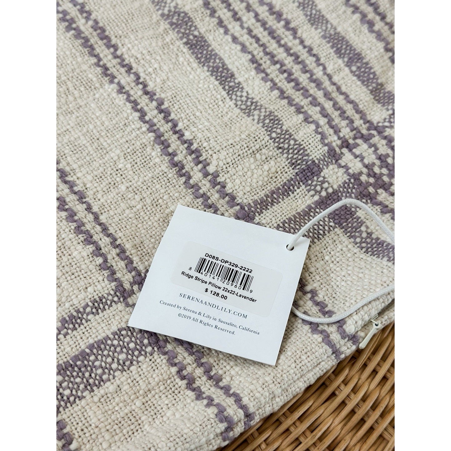 Ridge Stripe Pillow Cover (22” SQ)-Lavender Purple