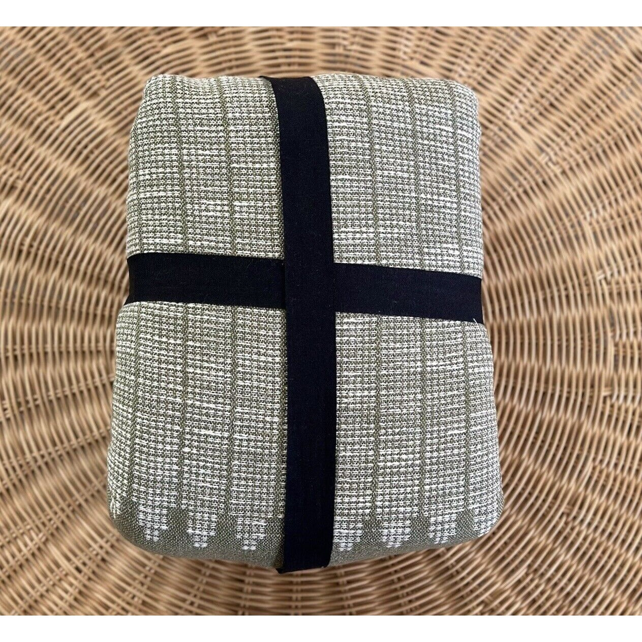 West Elm Reversible Woven Cotton Bed Blanket (King)-Dark Olive - The Home Decor Outlet