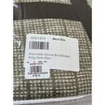 West Elm Reversible Woven Cotton Bed Blanket (King)-Dark Olive - The Home Decor Outlet