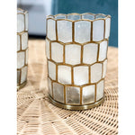 Scalloped Capiz Small Hurricane - Pillar - The Home Decor Outlet