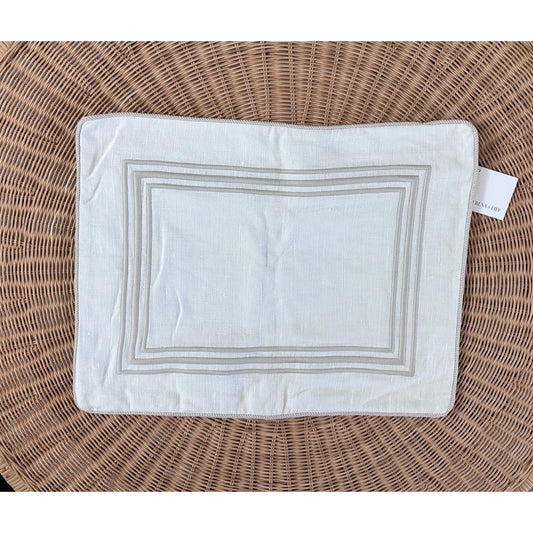 Riva Pillow Cover (18”x24”)-White/Sand Beige - The Home Decor Outlet