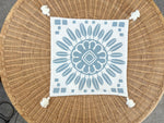 Campania Medallion Outdoor Pillow Cover (20” SQ)-Coastal Blue