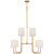 Visual Comfort Go Lightly Medium Chandelier (White Linen Shades)-Gild/Gold
