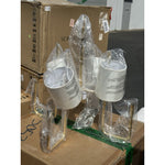 Visual Comfort Go Lightly Medium Chandelier (White Linen Shades)-Gild/Gold