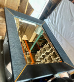 Blake Raffia Mirror-Indigo Blue