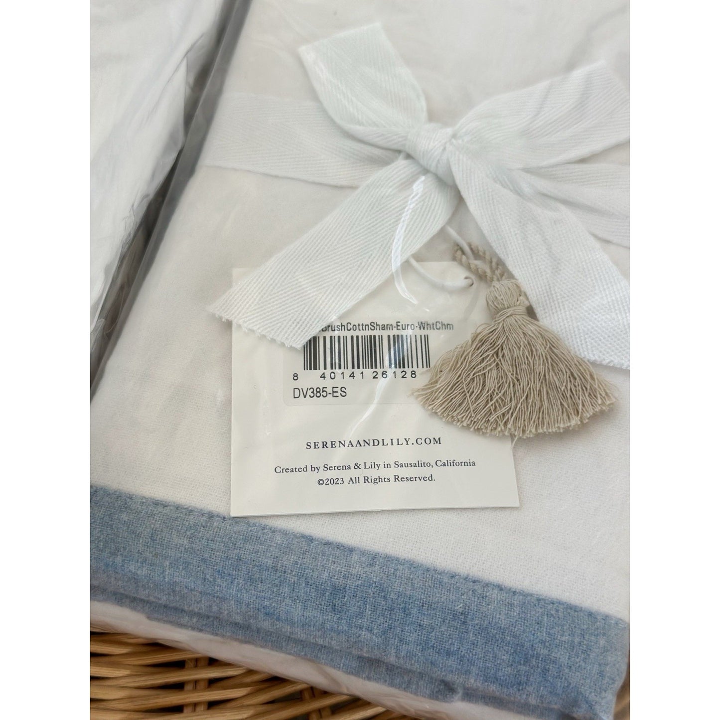 Belvedere Flannel Duvet Cover (F/Q) & 2 Euro Shams-White/Blue