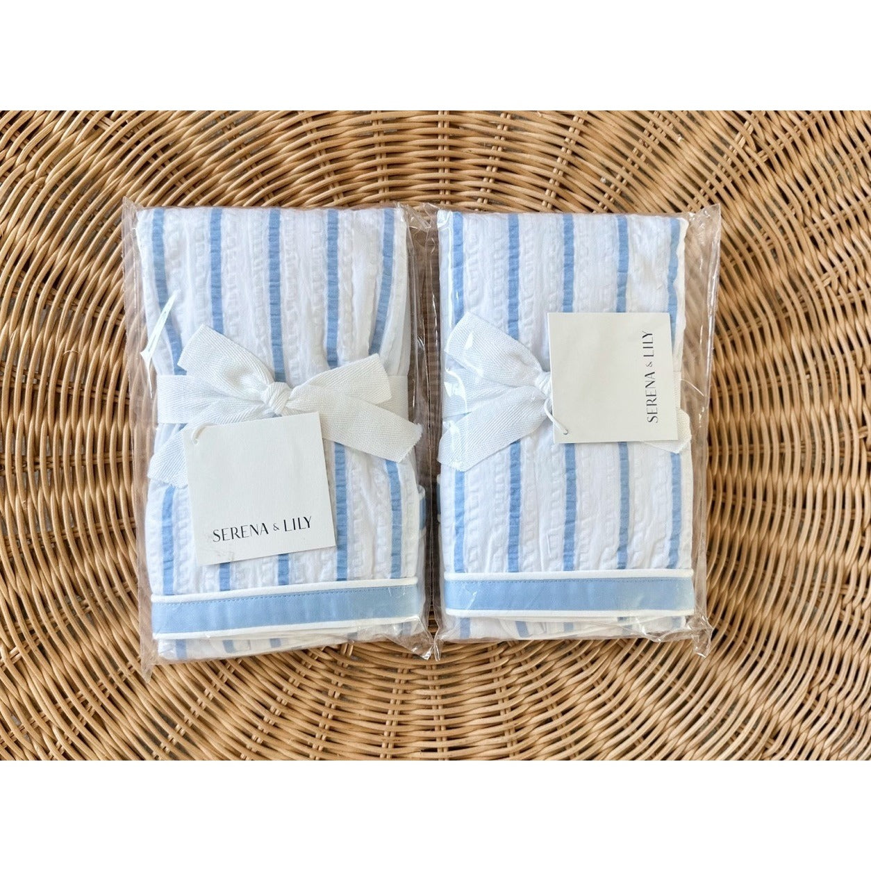 Gramercy Seersucker Standard Shams (Set of 2)-Hydrangea Blue