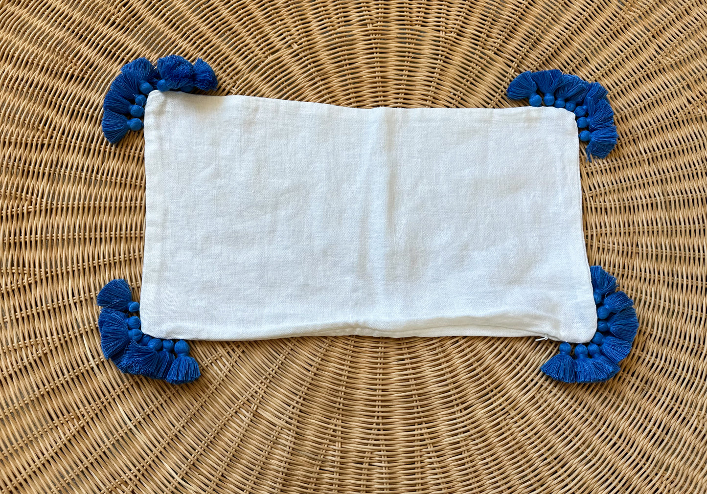 Cayucos Pillow Cover-White/Capri - The Home Decor Outlet