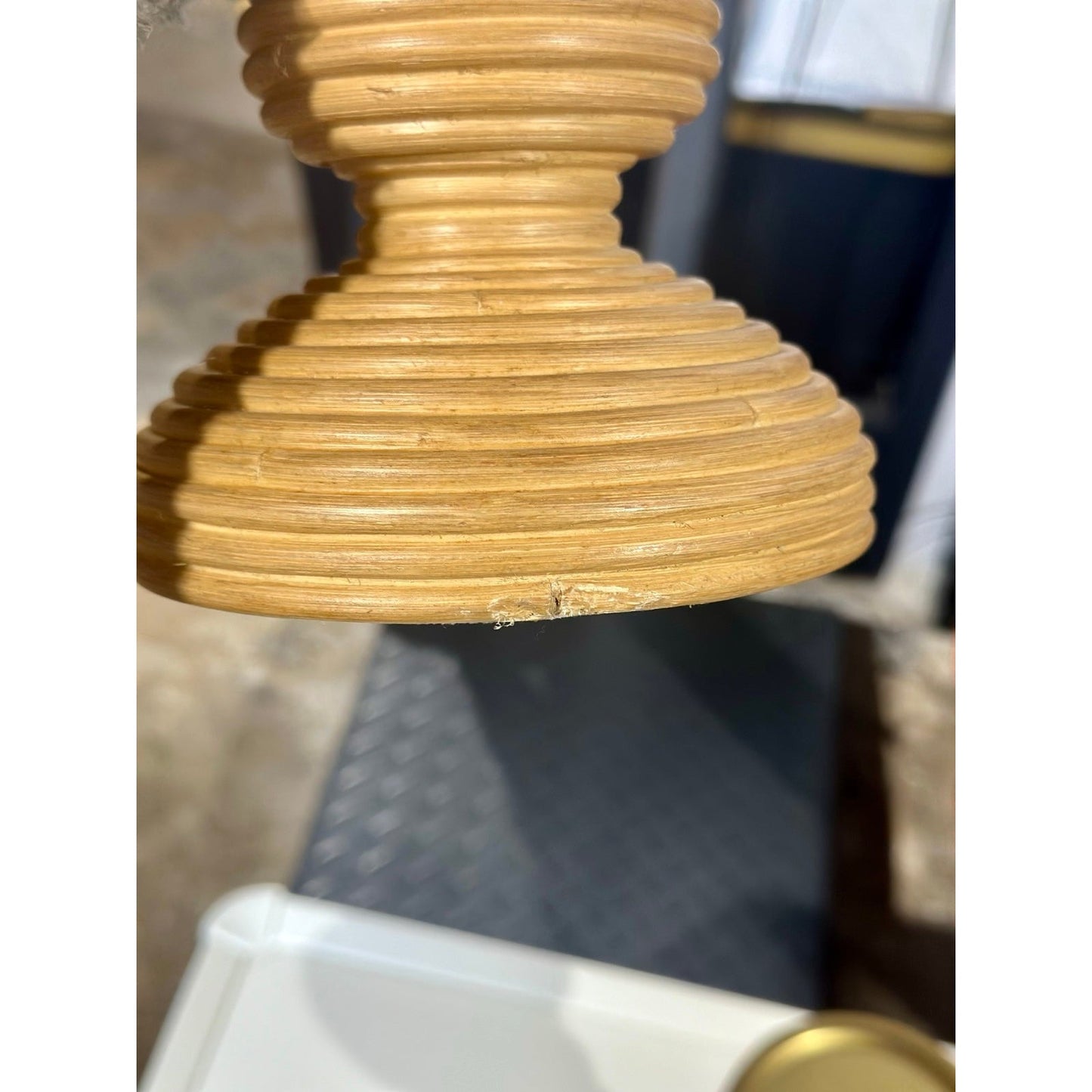 Carmel Rattan Candlestick-Natural - The Home Decor Outlet