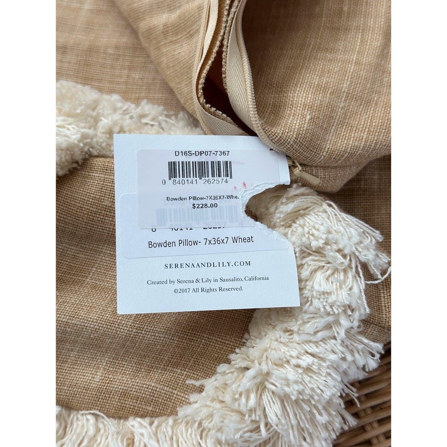 Bowden Pillow Cover (7”x36”x7”)-Wheat Brown