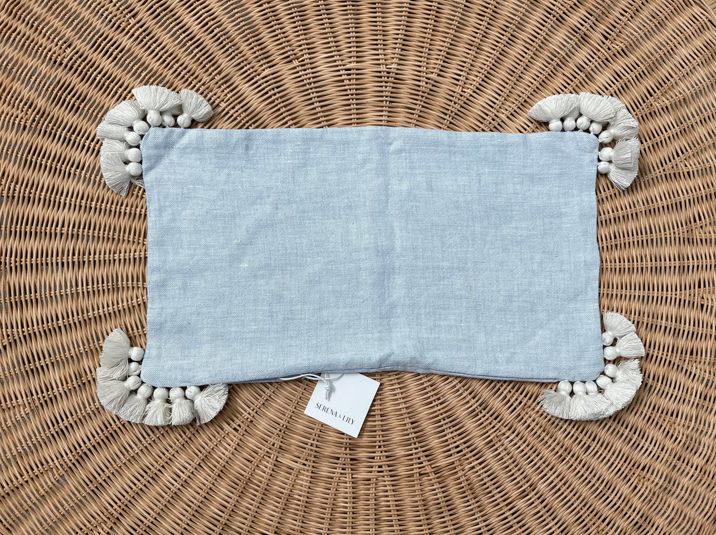 Cayucos Pillow Cover-Chambray/Ivory - The Home Decor Outlet