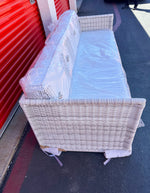 Pacifica Sofa (7’~ Perennials Pinstripe Coastal Blue Cushions)-Driftwood - The Home Decor Outlet