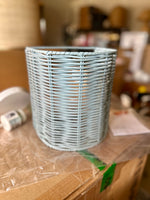 Santa Barbara Rattan Sconce-Blue