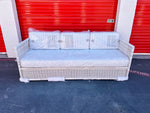 Pacifica Sofa (7’~ Perennials Pinstripe Coastal Blue Cushions)-Driftwood - The Home Decor Outlet