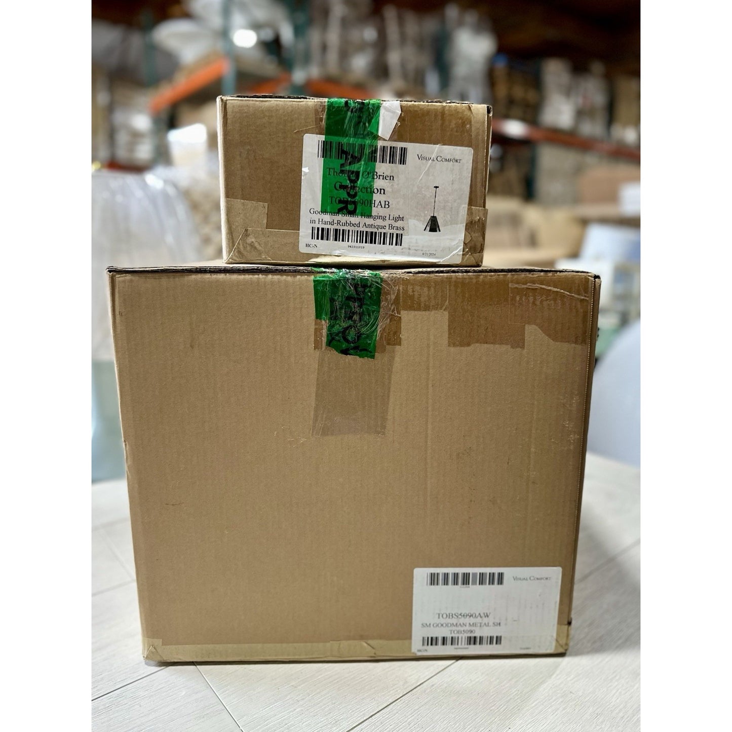 Goodman Pendant (Small)-White/Brass Gold