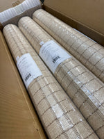 Jute Windowpane Wallcovering-Metallic Natural