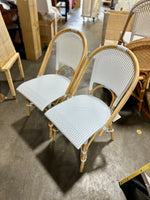 Riviera Rattan Dining/Side Chair-Hydrangea/White - The Home Decor Outlet