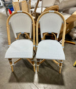 Riviera Rattan Dining/Side Chair-Hydrangea/White - The Home Decor Outlet