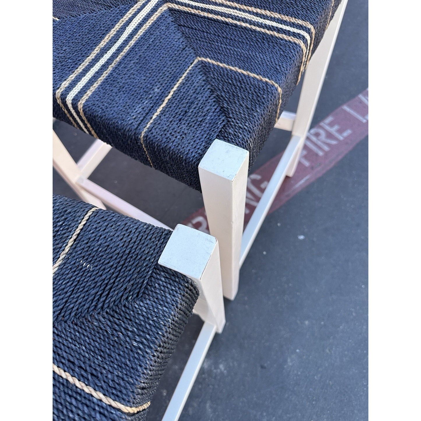 Carson Counter Stool-Navy/White