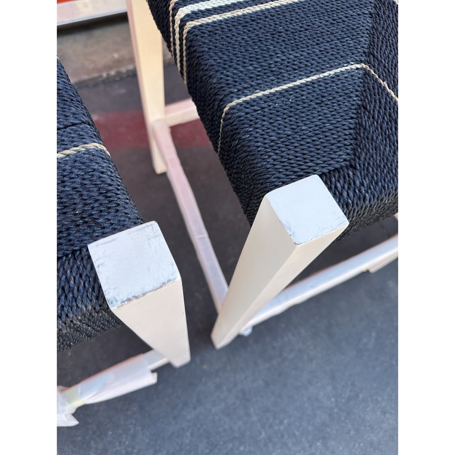 Carson Counter Stool-Navy/White