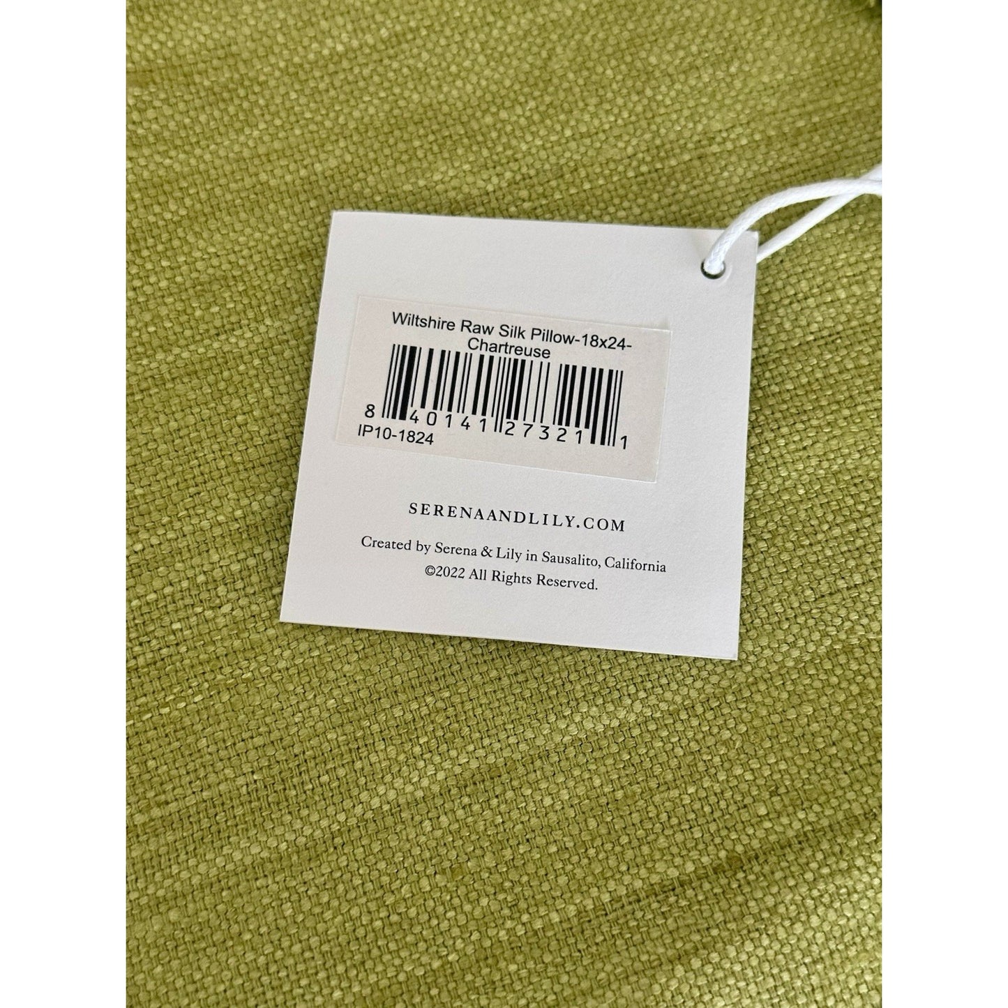 Wiltshire Raw Silk Pillow Cover (18”x24”)-Chartreuse Green