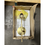 Visual Comfort Hackney Single Sconce (White Linen Shade)-Antique Brass