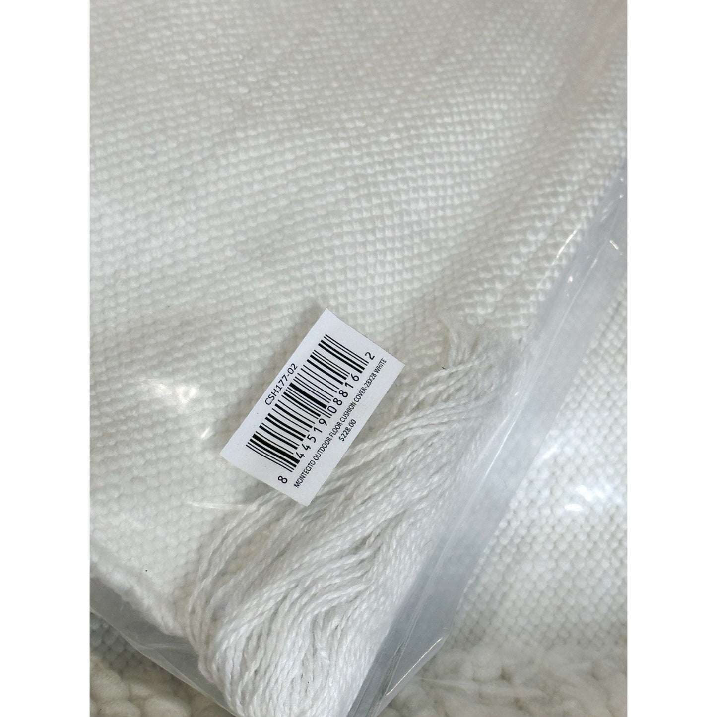 Montecito Outdoor Floor Cushion Cover (28” SQ)-White