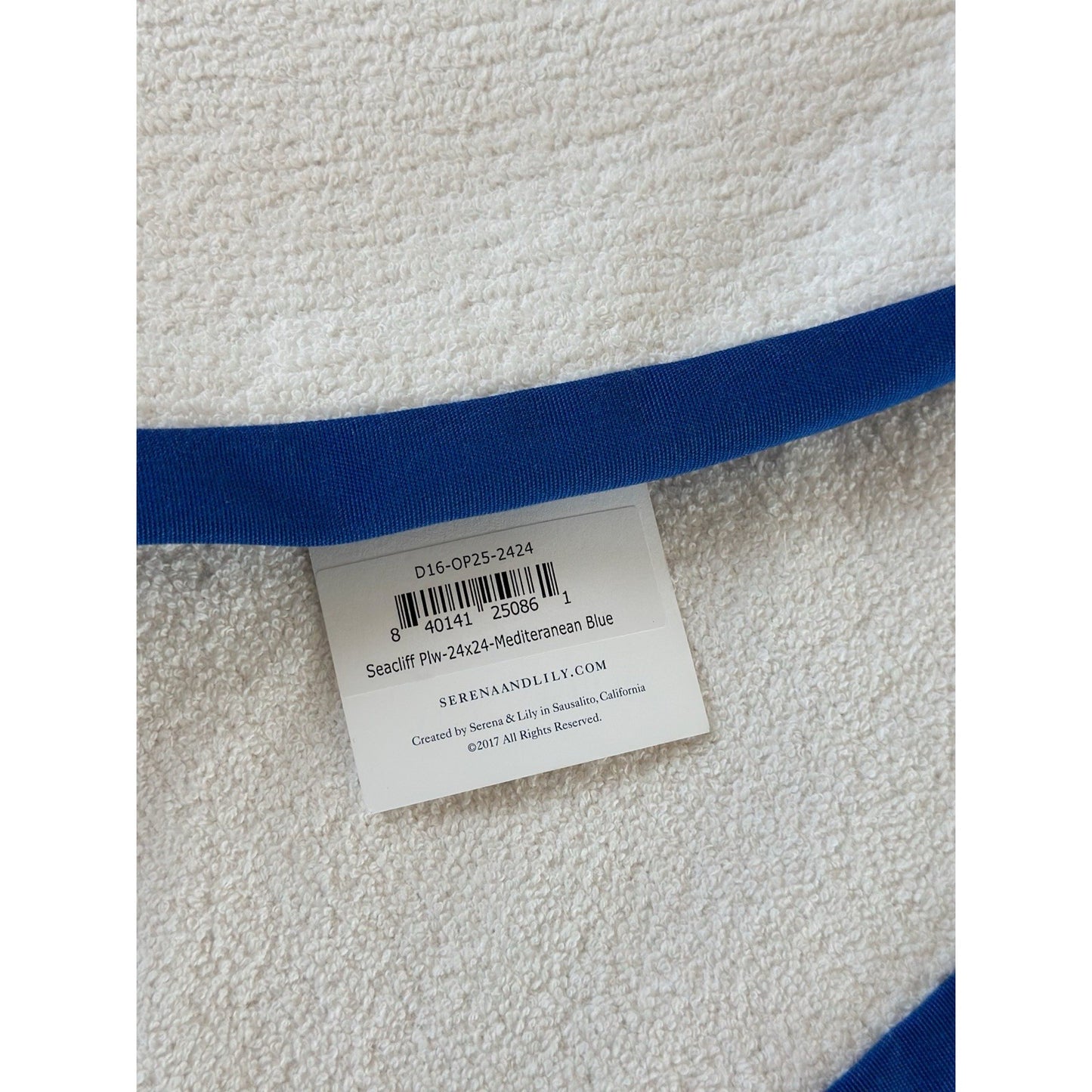 Sunbrella Seacliff Gusset Pillow Cover (24” SQ)- Blue - The Home Decor Outlet