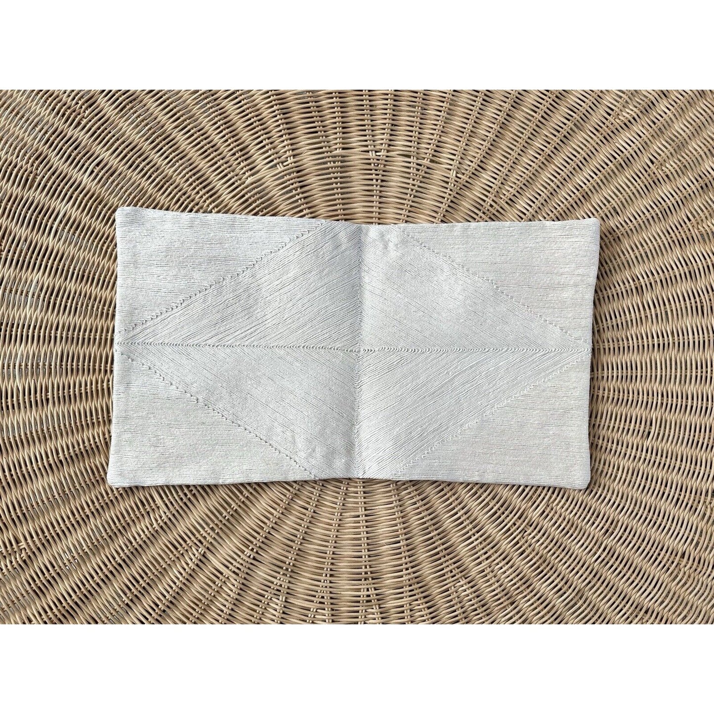 West Elm Jute Geo Pillow Cover (12”x21”)-Alabaster - The Home Decor Outlet