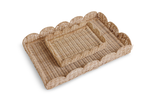 Scallop Rattan Rectangular Tray