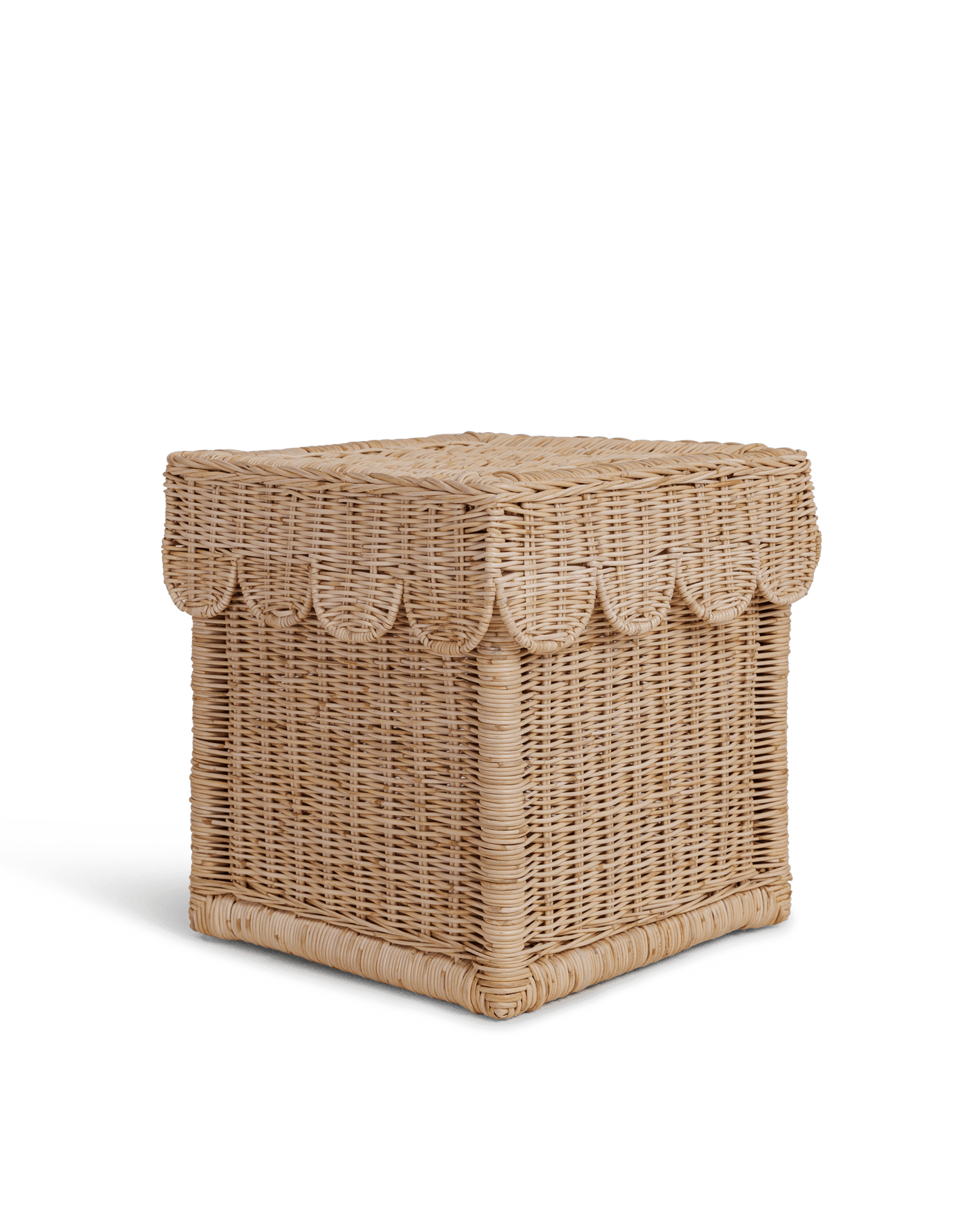 Scallop Storage Rattan Bin With Lid - The Home Decor Outlet