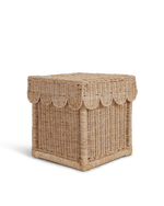 Scallop Storage Rattan Bin With Lid - The Home Decor Outlet