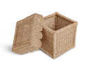 Scallop Storage Rattan Bin With Lid - The Home Decor Outlet