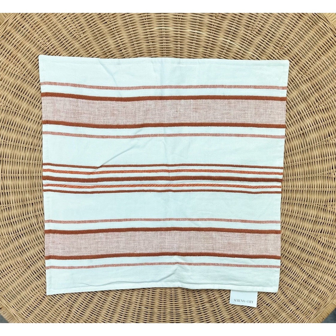 Milos Pillow Cover (22” SQ)-Persimmon Red Orange