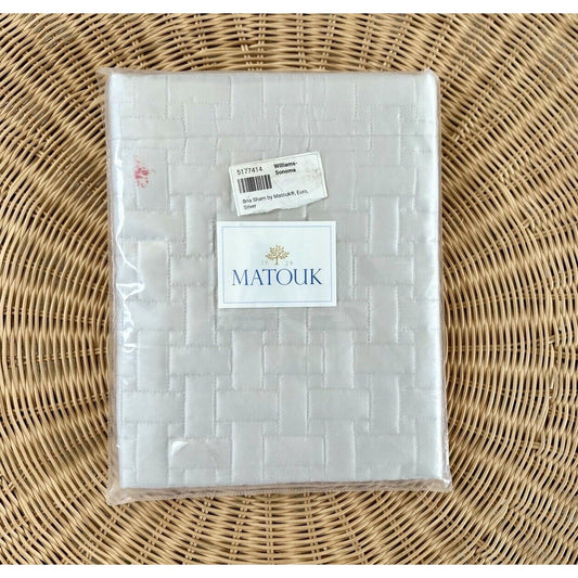 Matouk x Williams Sonoma Bria Euro Sham-Silver - The Home Decor Outlet