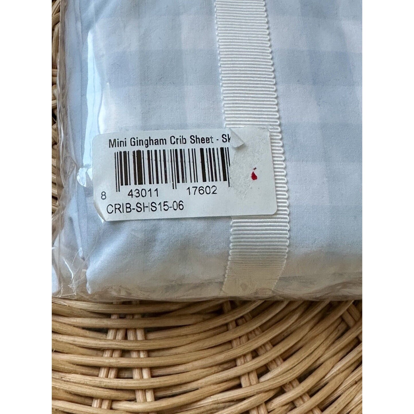 Gingham Mini Crib Sheet-Sky - The Home Decor Outlet