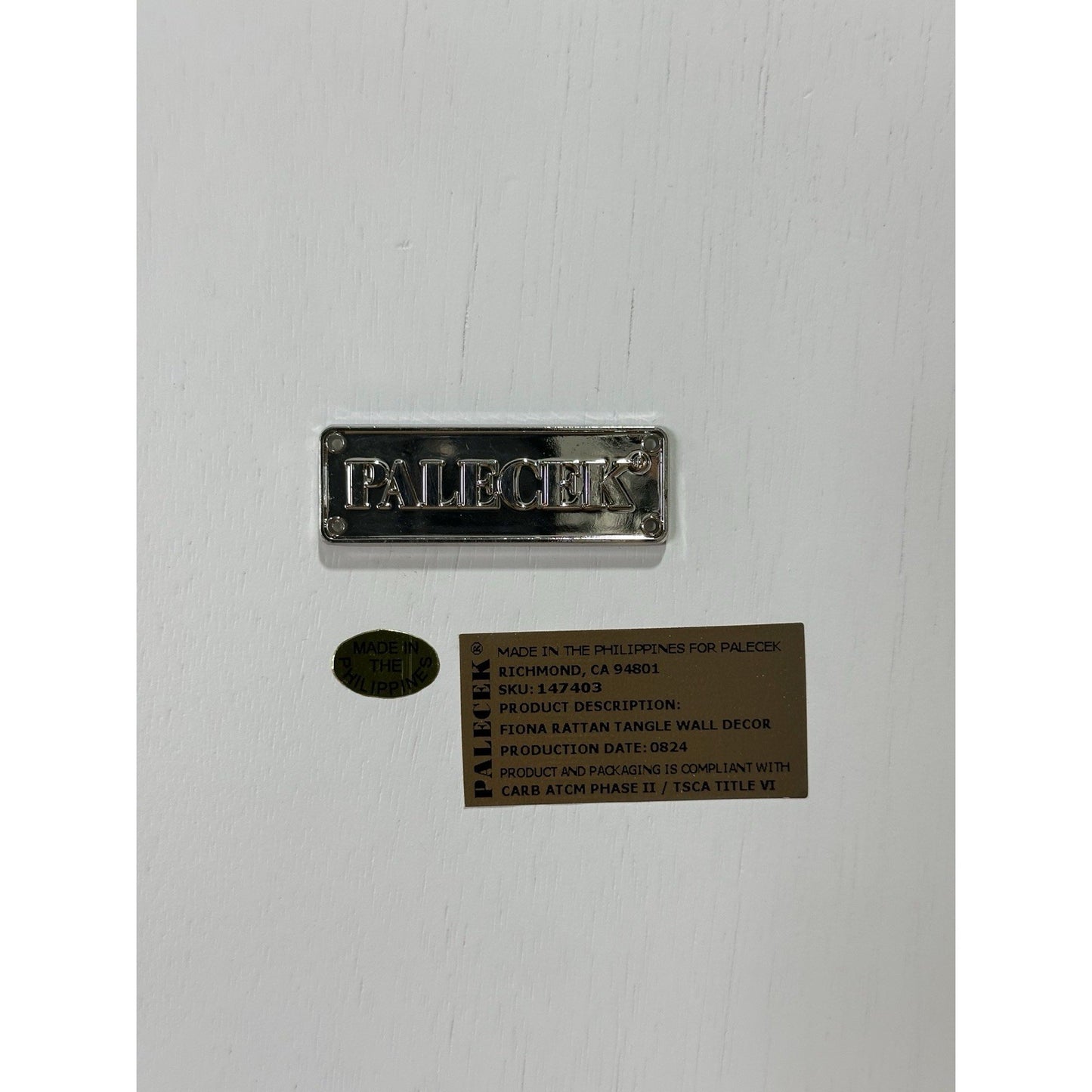 PALECEK Fiona Rattan Tangle & Loop Wall Art Decor (Set of 2)-White