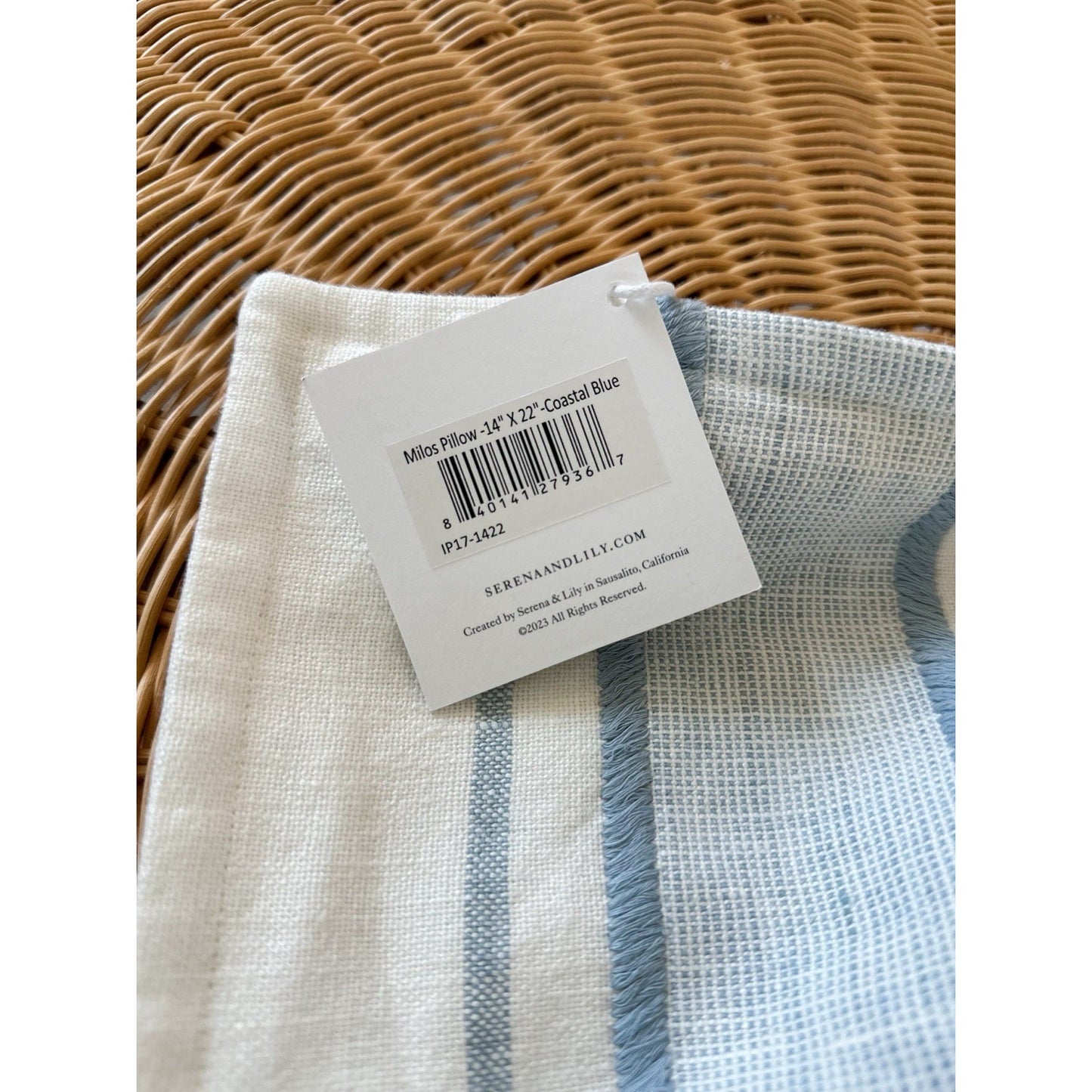 Milos Pillow Cover (14”x22”)-Coastal Blue - The Home Decor Outlet