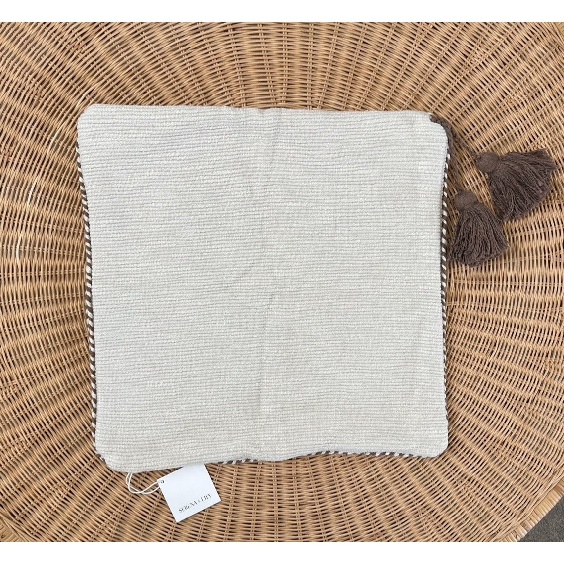 Ridgeline Pillow Cover (20” SQ)-Chalk Beige/Mink Brown - The Home Decor Outlet