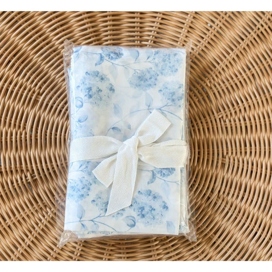 Hydrangea Percale King Pillowcases (Set of 2)-Hydrangea Blue - The Home Decor Outlet