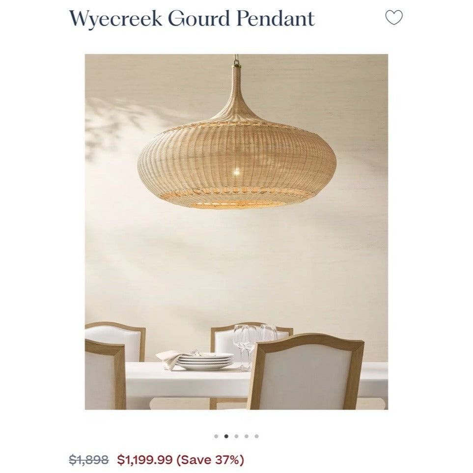Wyecreek Gourd Rattan Pendant-Natural