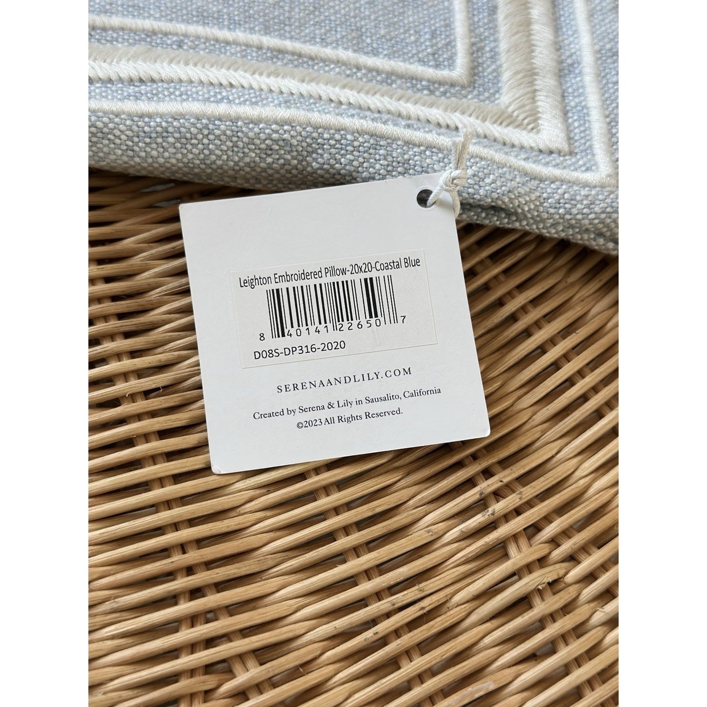 Leighton Pillow Cover (20” SQ)-Coastal Blue - The Home Decor Outlet