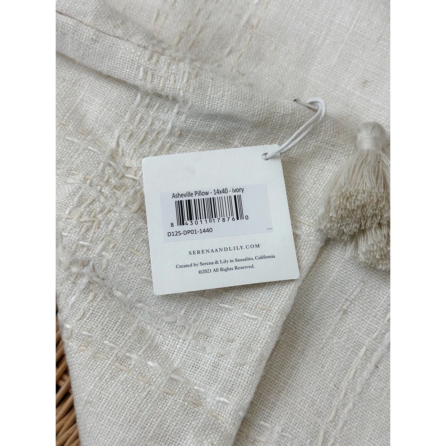 Asheville Pillow Cover (14”x40”)-Ivory Beige