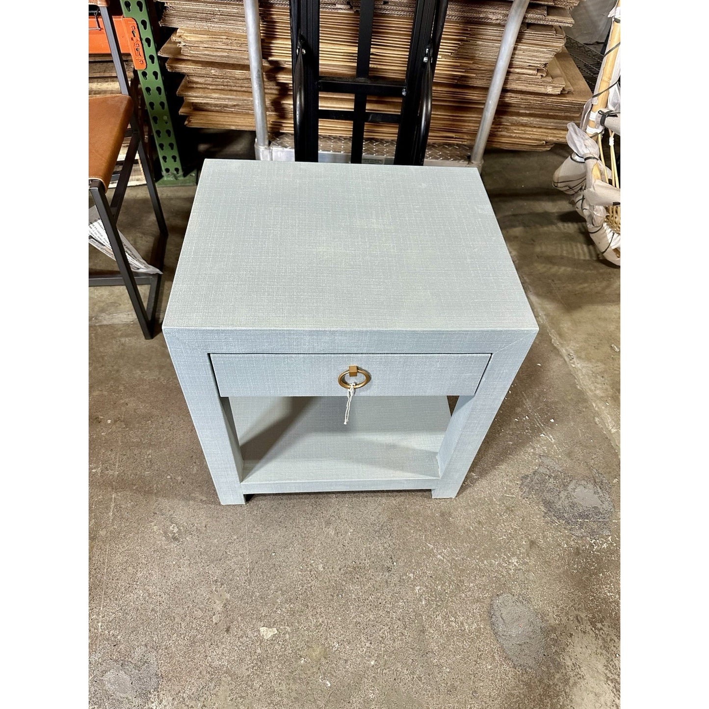 Driftway 1-Drawer Painted Linen Nightstand-Coastal Blue