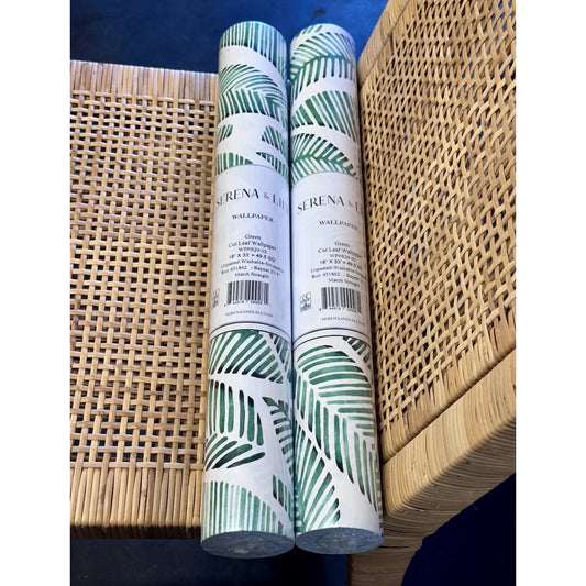 Fallbrook/Cut Leaf Wallpaper-Green - The Home Decor Outlet